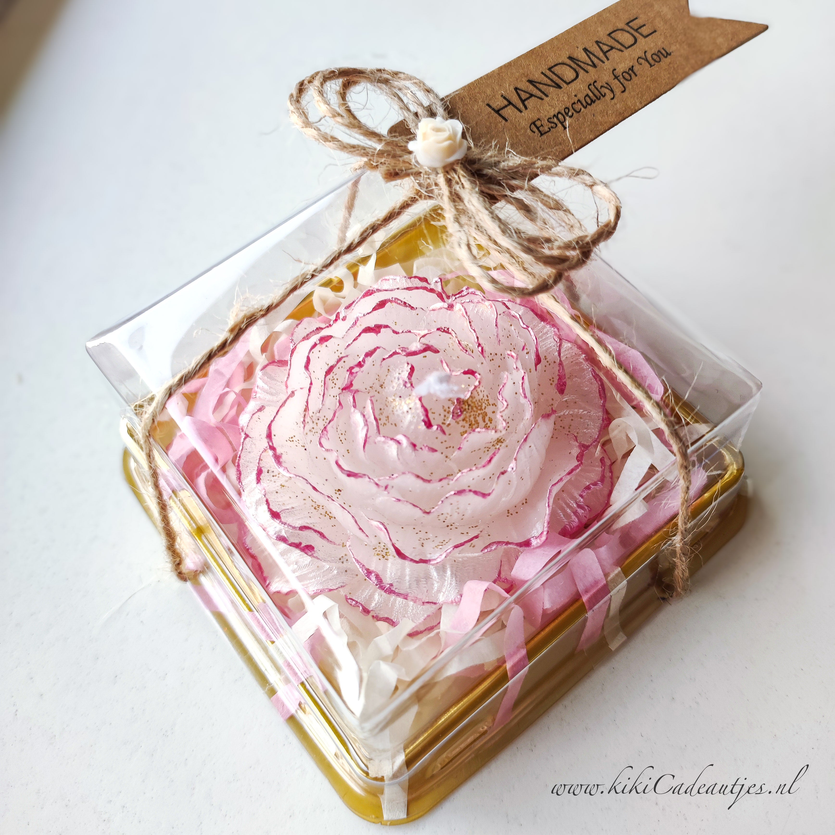 Luxe Bloemenkaars Handgemaakte Cadeaukaars