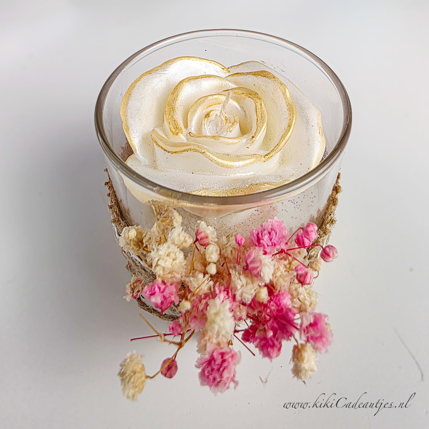 Duo Bloemenkaarsen in Glas (Set van 2)