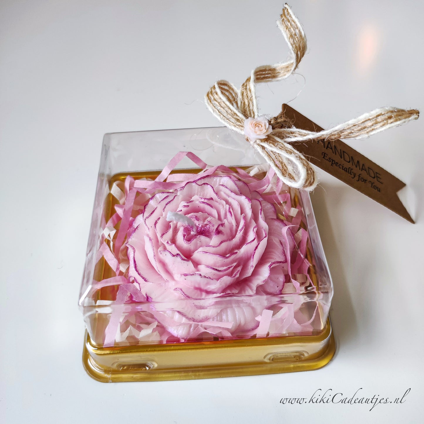 Luxe Bloemenkaars Handgemaakte Cadeaukaars