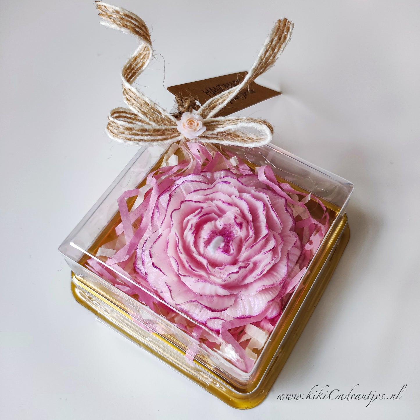 Luxe Bloemenkaars Handgemaakte Cadeaukaars