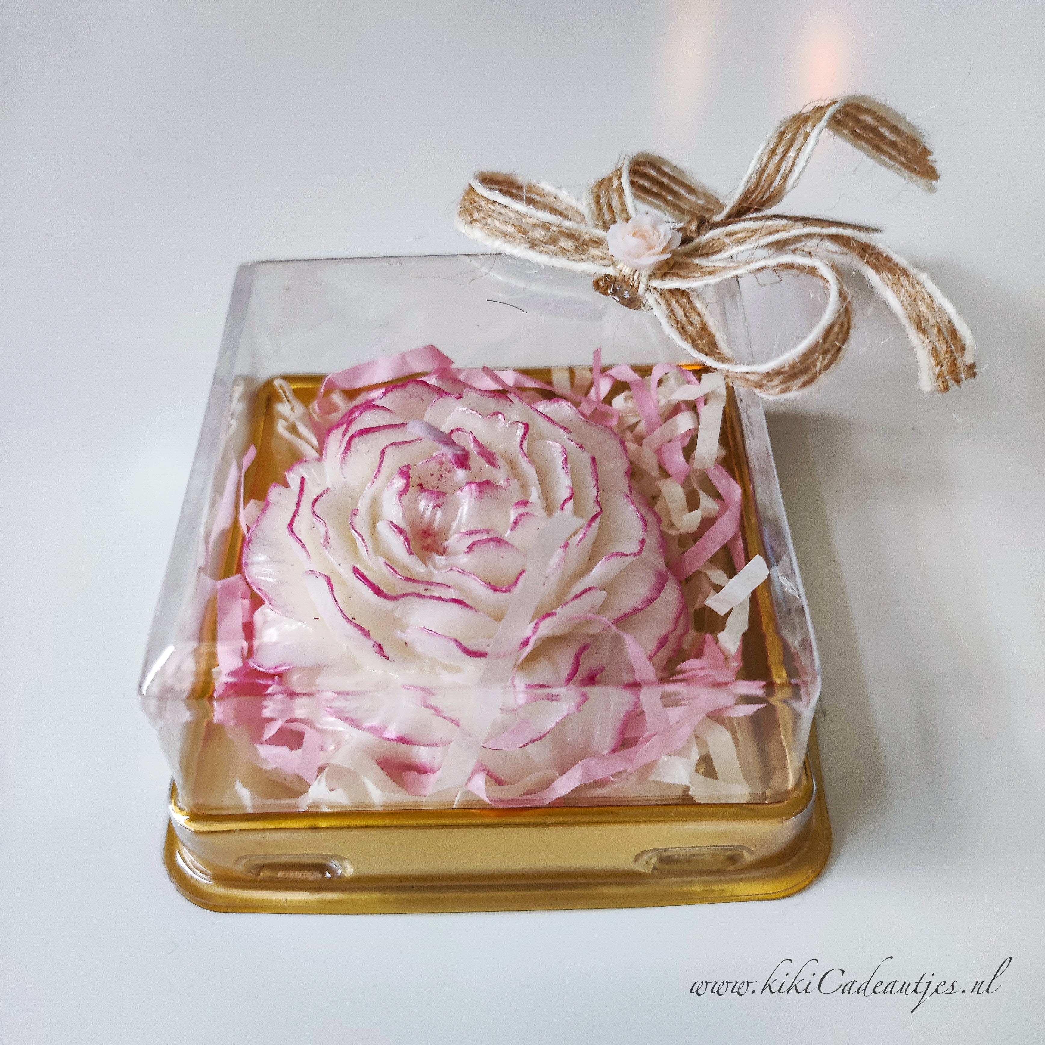 Luxe Bloemenkaars Handgemaakte Cadeaukaars